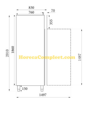 COMBISTEEL KOELKAST RVS 1 GLASDEUR (7450.0152)
