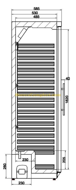 COMBISTEEL KOELKAST 1 GLASDEUR (7450.0557)