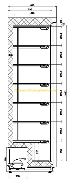 COMBISTEEL VRIESKAST WIT 1 DEUR (7450.0571)