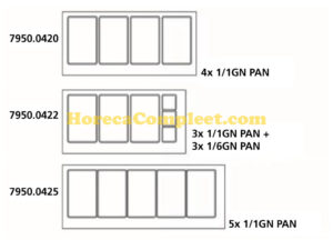 COMBISTEEL 700 KOELWERKBANK GLAS RECHT 2 DEUREN 
3X 1/1 + 3X 1/6 GN PAN (7950.0422)