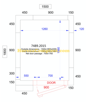 COMBISTEEL KOEL/VRIESCEL 1500x1800x2200 - 120 MM Pro Line (7489.2015)