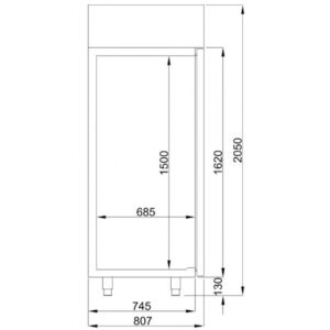 COMBISTEEL KOELKAST RVS GLASDEUR MONO BLOCK 700 LTR (7489.5020)
