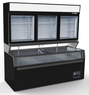 COMBISTEEL WANDVRIESKAST ZWART 3 GLASDEUREN (7455.2535)