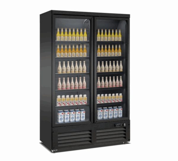 COMBISTEEL VRIESKAST 2 GLASDEUREN ZWART CEB-1200F BL (7526.0125)